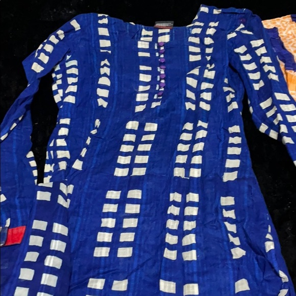 blue & orange shalwar kameez - Picture 2 of 4